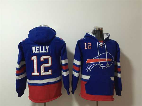 Men's Buffalo Bills #12 Jim Kelly Royal Ageless Must-Have Lace-Up Pullover Hoodie,We sell and wholesale Men's Buffalo Bills #12 Jim Kelly Royal Ageless Must-Have Lace-Up Pullover Hoodie on line form chian!